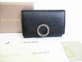 【展示未使用】 ブルガリ BVLGARI ブルガリブルガリ ロゴクリップ グレインレザー 小銭入れ コインケース メンズ レディース 黒 【中古】