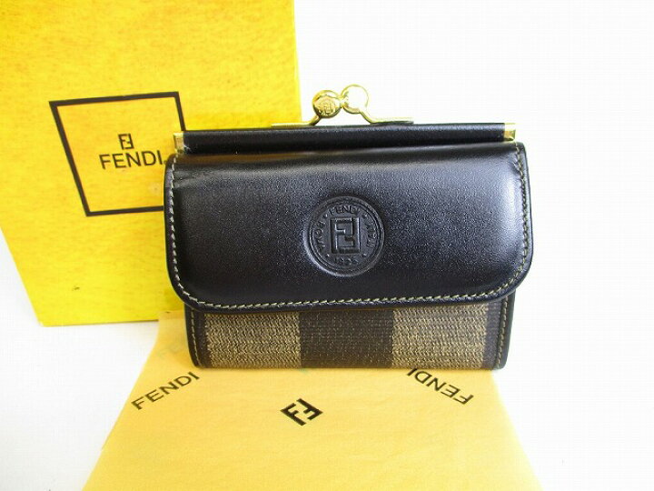 楽天市場】【未使用保管品】 フェンディ FENDI ペカン がま口 3つ折り  