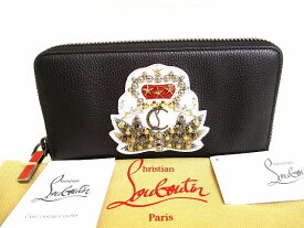 【展示保管品】 クリスチャン ルブタン Christian Louboutin パネトーネ クラウンロゴ ラウンドファスナー 長財布 メンズ レディース【中古】