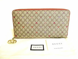 【新古品】 GUCCI グッチ GG スプリーム スターモチーフ 星 ラウンドファスナ― 長財布 ジップアラウンドウォレット メンズ レディース 【中古】