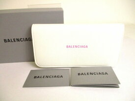 【未使用保管品】 バレンシアガ BALENCIAGA カーフスキン CASH キャッシュ スリムマネーウォレット 2つ折り 長財布 メンズ レディース 白 【中古】