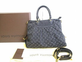 【新品同様】 ルイヴィトン LOUIS VUITTON モノグラム デニム ネオカヴィ GM ハンドバッグ ショルダーバッグ 2Wayバッグ 黒 【中古】