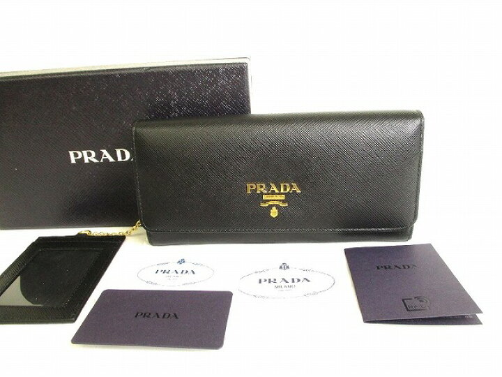 楽天市場】【未使用保管品】 プラダ PRADA サフィアーノメタル レザー 