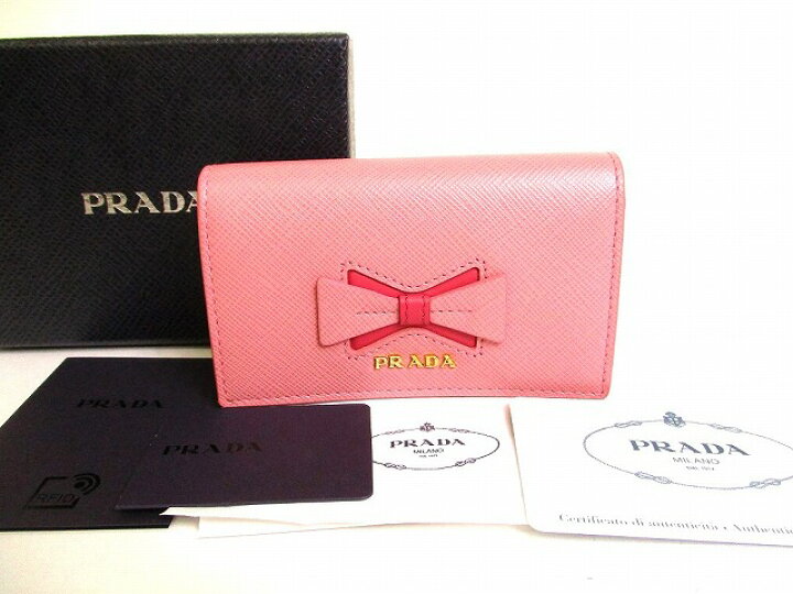 楽天市場】【未使用保管品】 プラダ PRADA サフィアーノ レザー リボン  