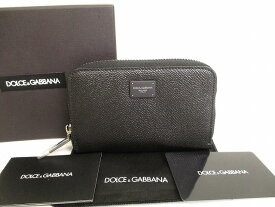 【新古品】 ドルチェ＆ガッバーナ DOLCE&GABBANA ドルガバ D&G レザー 小銭入れ コインパース メンズ レディース 黒 【中古】