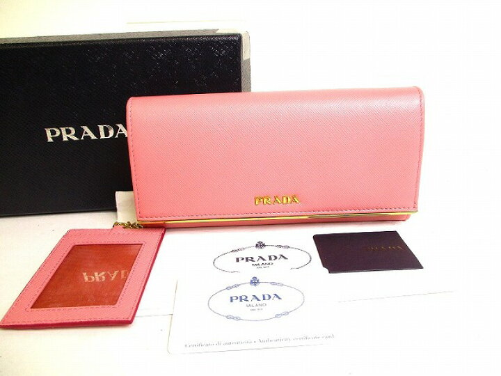 楽天市場】【未使用保管品】 プラダ PRADA サフィアーノメタル レザー 