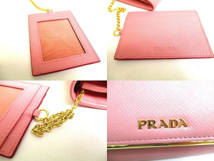 楽天市場】【未使用保管品】 プラダ PRADA サフィアーノメタル レザー 