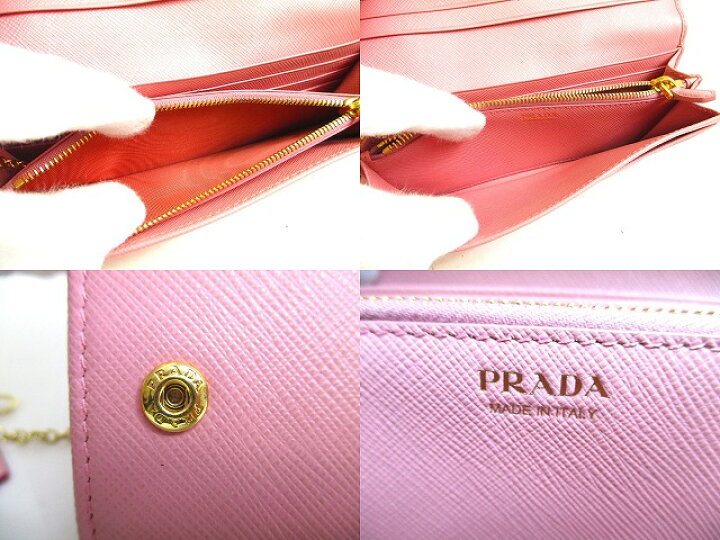楽天市場】【未使用保管品】 プラダ PRADA サフィアーノメタル レザー 