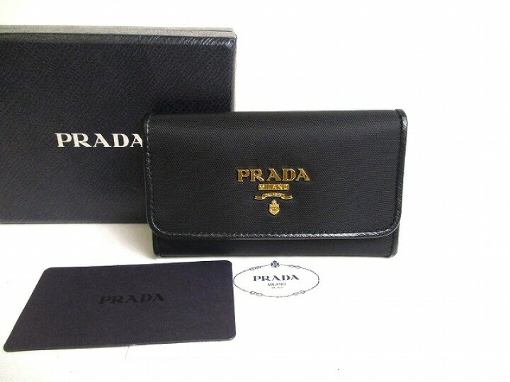 楽天市場】【未使用保管品】 プラダ PRADA ナイロン レザー 6連 キー 