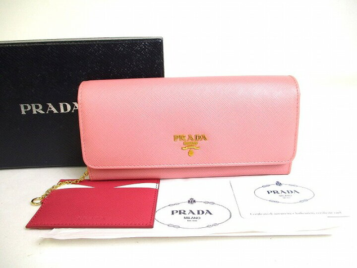 プラダ PRADA サフィアーノ レザー 2つ折り 長財布 ロングウォレット  
