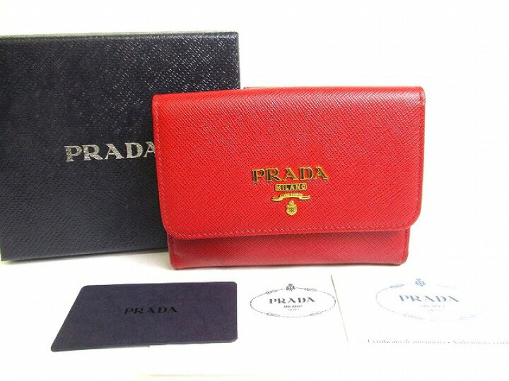 楽天市場】【未使用保管品】 プラダ PRADA サフィアーノメタル レザー 