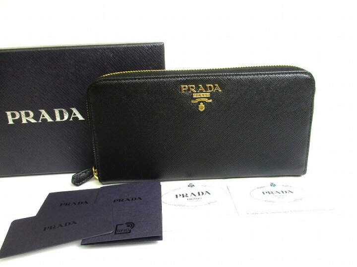 楽天市場】【未使用保管品】 プラダ PRADA サフィアーノ レザー ジップ 