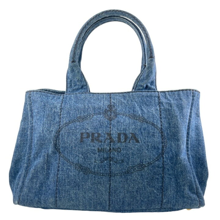 中古】【PRADA】プラダ カナパ B1877B ハンドバッグ デニム レディース 
