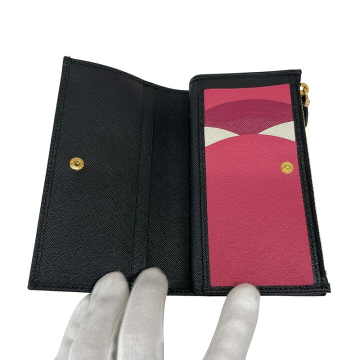 楽天市場】【中古】【PRADA】プラダ サフィアーノ マルチカラー 黒 