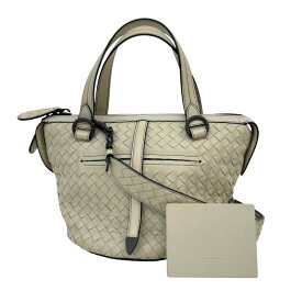 【中古】【BOTTEGAVENETA】ボッテガヴェネタ タンブーラ 2WAY ハンドバッグ レザー レディース イントレチャート 白 ホワイト ショルダー