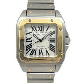 【中古】【CARTIER】カルティエ サントス100 LM W200728G 腕時計 SS/YG メンズ 自動巻き イエローゴールド オーバーホル済