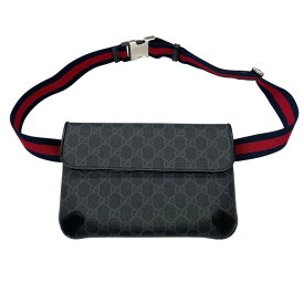 【中古】【GUCCI】グッチ スモール ベルトバッグ 792091 ウエストバッグ メンズ GGスプリーム ボディバッグ ショルダー 黒 ブラック