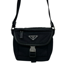 【中古】【PRADA】プラダ クロスボディ 2VD070 ショルダーバッグ ナイロン メンズ Re-Nylon サフィアーノレザー 黒 ブラック リナイロン レディース