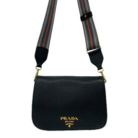 【中古】【PRADA】プラダ ヴィッテロダイノ クロスボディ 1BD274 ショルダーバッグ レザー レディース 黒 ブラック ポシェット RFID