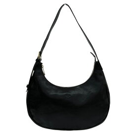 【中古】【IL BISONTE】イルビゾンテ ワンショルダーバッグ 54232305210 ショルダーバッグ レザー レディース 黒 ブラック セミショル 三日月