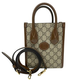 【中古】【GUCCI】グッチ インターロッキングG ミニトート 671623 ハンドバッグ レディース 2WAY ショルダー GGスプリーム