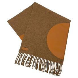 【中古】【HERMES】エルメス パッチワーク マフラー マフラー カシミヤ レディース ノアゼット 羊革 ブラウン 新品未使用品