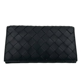 【中古】【BOTTEGAVENETA】ボッテガヴェネタ イントレチャート ロングウォレット 749436VCPQ51005 長財布 レザー メンズ 長札入れ 黒 ブラック