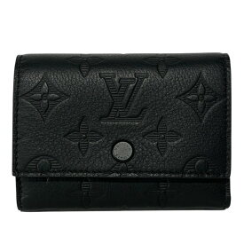 【中古】【LOUIS VUITTON】ルイ・ヴィトン ヴィクター・ウォレット M12635 三つ折り財布 レザー メンズ モノグラムシャドウ 黒 ブラック ノワール