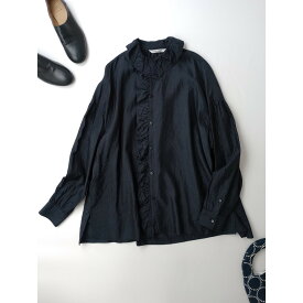 トゥジュー TOUJOURS ピュア シルク 長袖 ブラウス トップス 黒 ブラック 2【中古】
