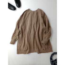 nest Robe ネストローブ UpcycleLino 裏毛 バック リボン チュニック スウェット 長袖 プルオーバー トップス ライトブラウン【中古】