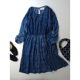 khadi and co BESS NIELSEN カディーアンドコー ベスニールセン インド製 ハンドメイド ロング ワンピース ブルー L【中古】