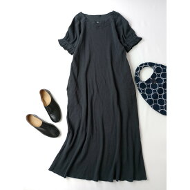 gasa grue ガサ グルー ワッフル ロング ワンピース 半袖 グレー【中古】