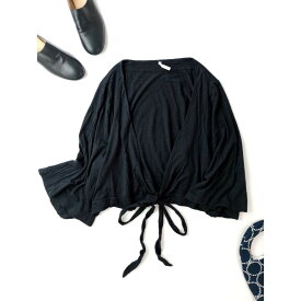 GASA ガサ カシュクール トップス ウール シルク フレアスリーブ 黒 ブラック【中古】