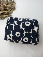 marimekko マリメッコ Vilja Mini Unikko cosmetic bag コスメポーチ 白黒 【中古】