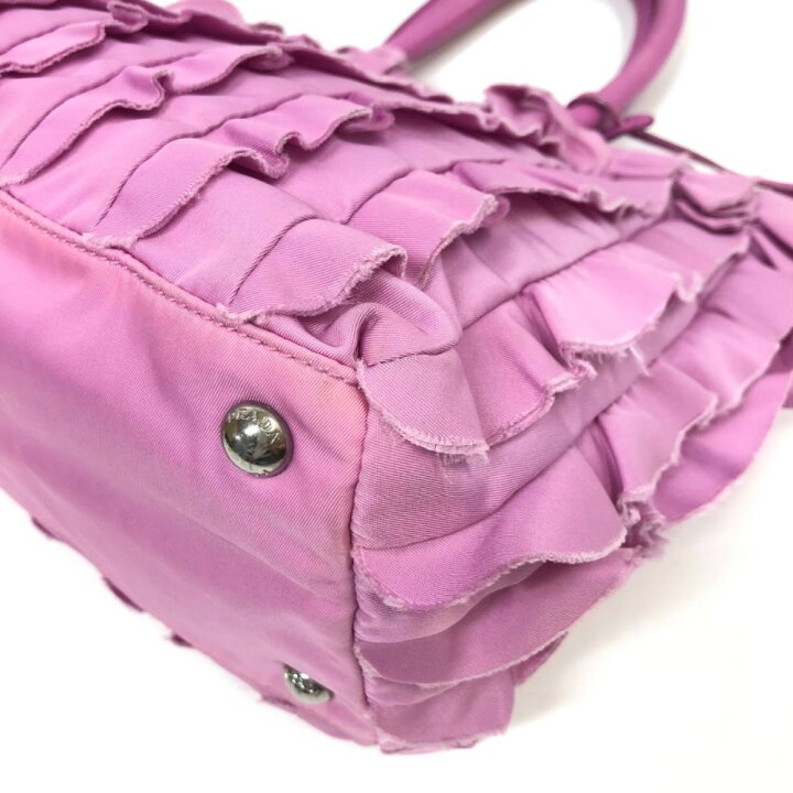 楽天市場】PRADA/プラダ BN1728 フリル ハンドバッグ ピンク 