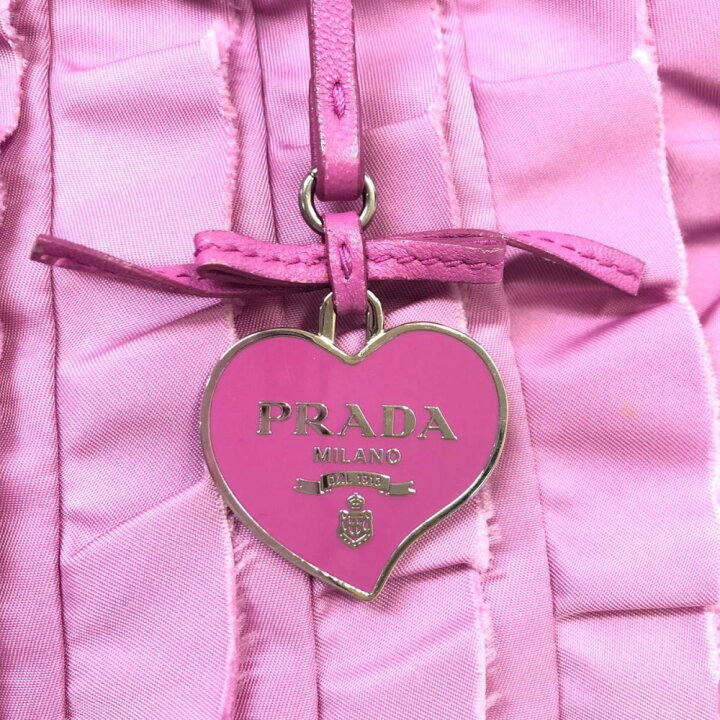 楽天市場】PRADA/プラダ BN1728 フリル ハンドバッグ ピンク 