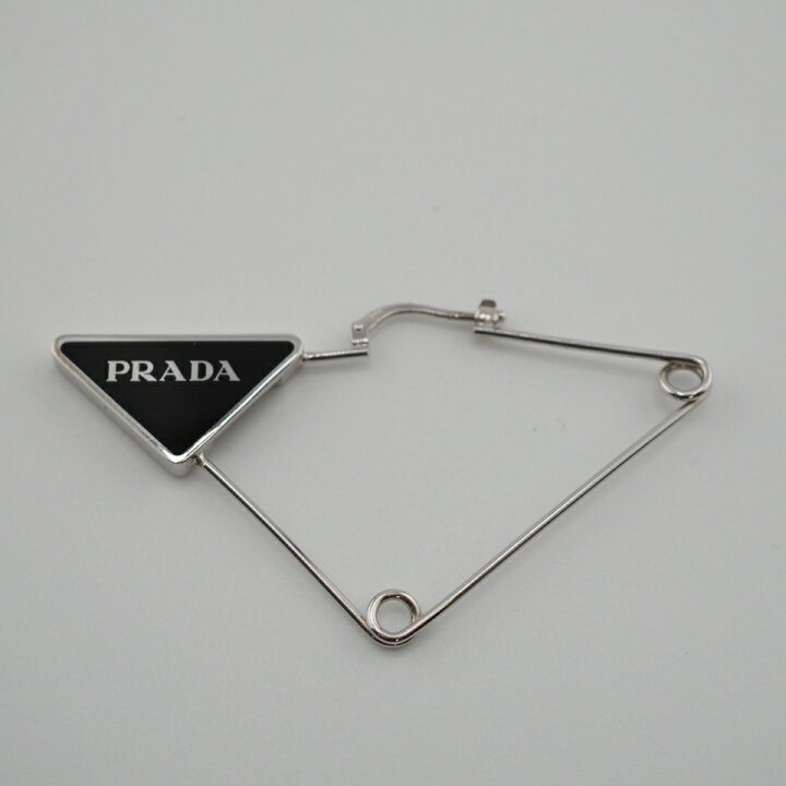 楽天市場】PRADA/プラダ 片耳 トライアングル ピアス シルバー  