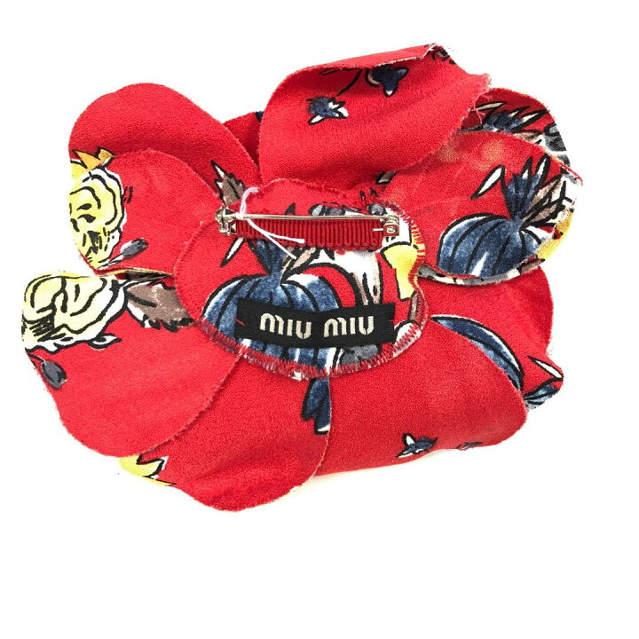 楽天市場】MIUMIU/ミュウミュウ ブローチ フラワー 花 ブローチ レッド 