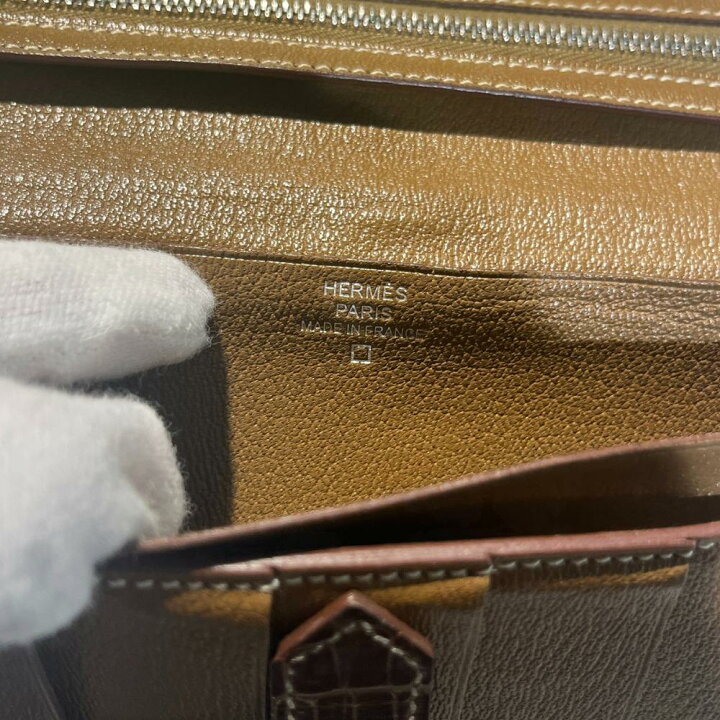 楽天市場】HERMES エルメス ベアンスフレ アリゲーターマット 長財布 