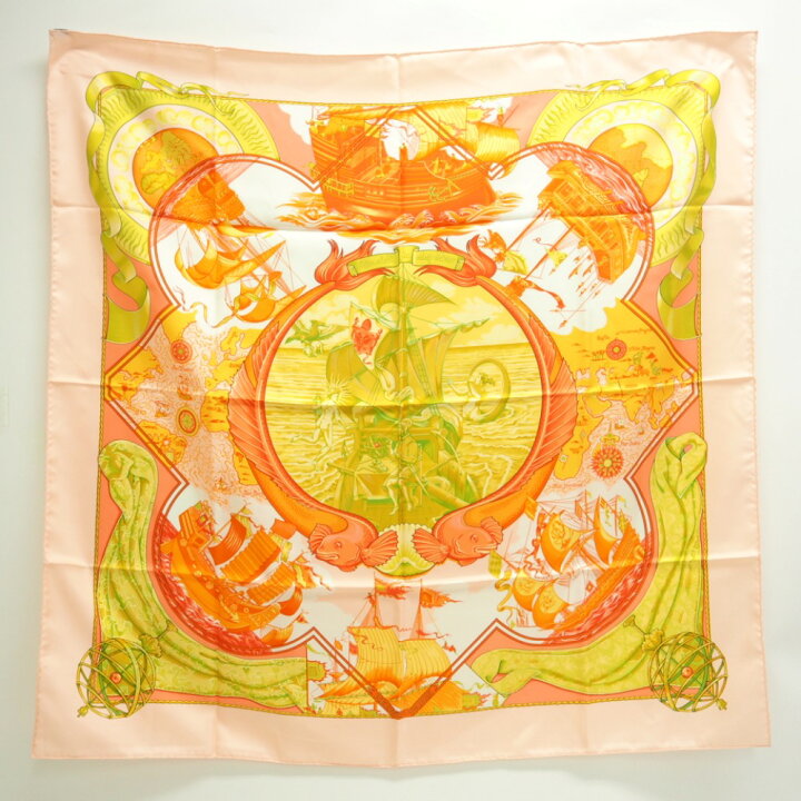 楽天市場】HERMES/エルメス カレ90 Au-dela des cinq mers 5つの海を 