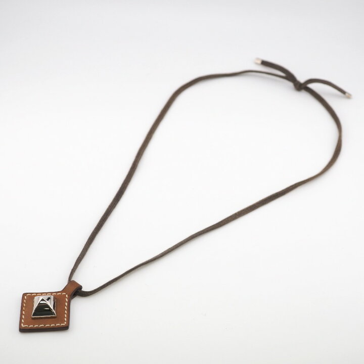 楽天市場】HERMES/エルメス メドール ネックレス ブラウン ユニ 