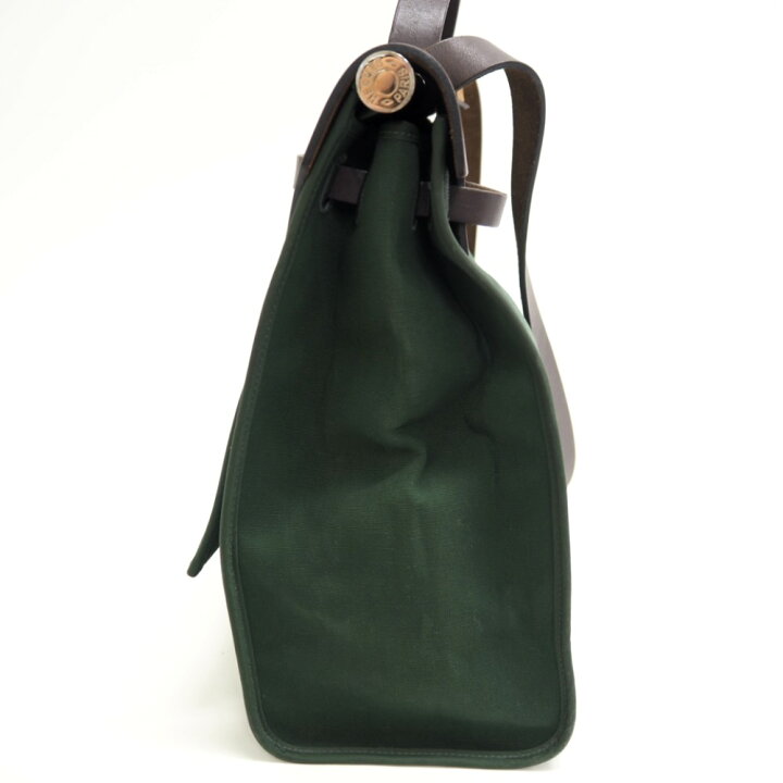 楽天市場】HERMES/エルメス エールバッグジップMM ハンドバッグ カーキ  