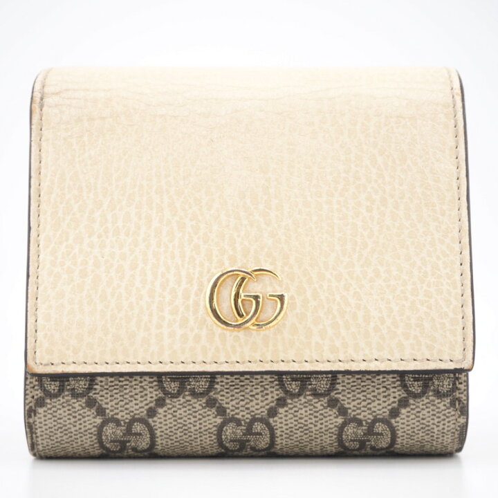楽天市場】GUCCI/グッチ 598587 GGマーモント 二つ折り財布 ホワイト  