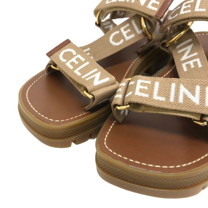 楽天市場】CELINE/セリーヌ レオ ストラッピー サンダル ブラウン 