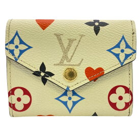 LOUIS VUITTON/ルイヴィトン ポルトフォイユゾエ ゲーム オン モノグラム 三つ折り財布 クリーム レディース