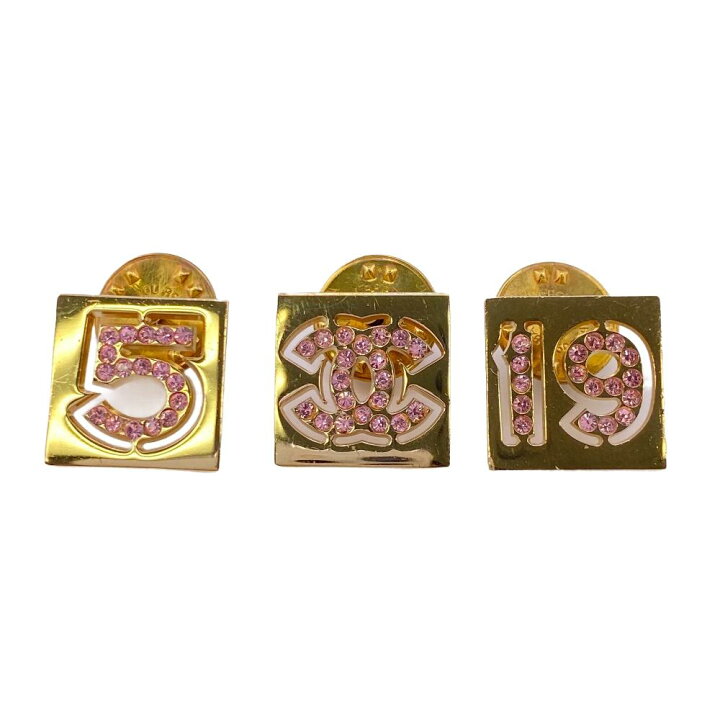 楽天市場】CHANEL/シャネル ラインストーン ピンバッチ 3点セット ココ 