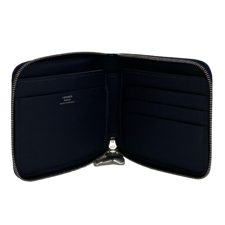 楽天市場】HERMES/エルメス ジップアンゴー 二つ折り財布 ネイビー 