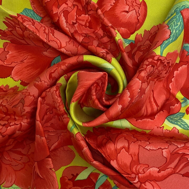 楽天市場】HERMES/エルメス カレ45 Les Pivoines 芍薬 スカーフ レッド 