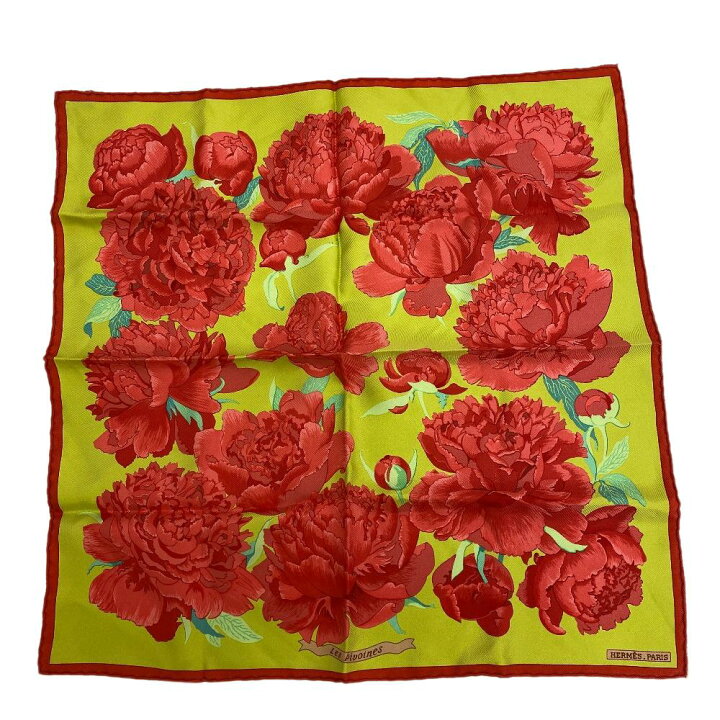 楽天市場】HERMES/エルメス カレ45 Les Pivoines 芍薬 スカーフ レッド 