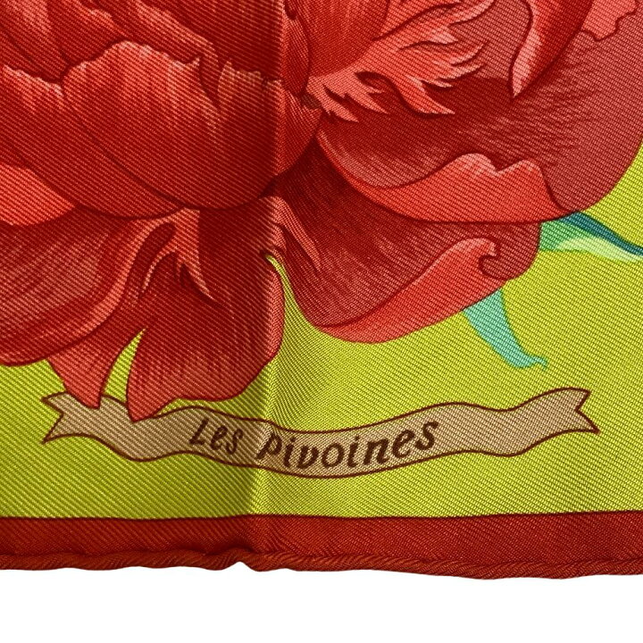 楽天市場】HERMES/エルメス カレ45 Les Pivoines 芍薬 スカーフ レッド 
